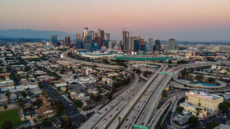 Skyline sunset in Downtown Los Angeles - DTLA