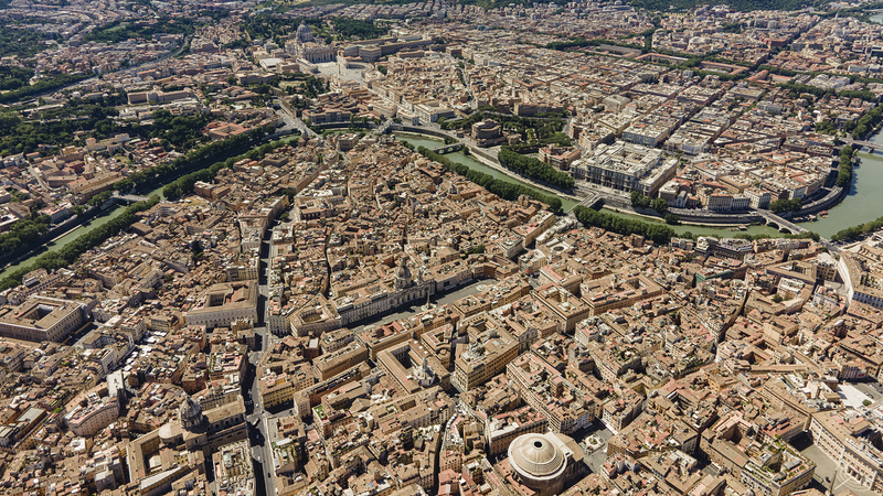 Helicopter View of Rome